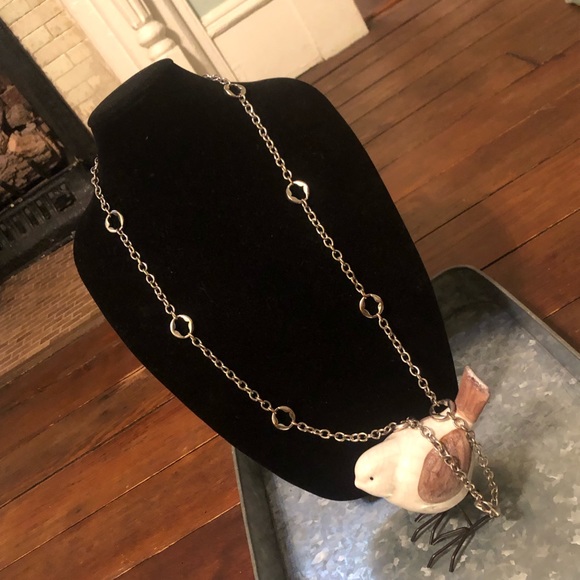 Tory Burch Jewelry - Tory Burch long silver tone necklace